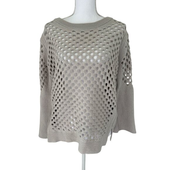 Dorothee Schumacher Sweater Womens Size 6 / Medium Open Knit Grey Virgin Wool - Picture 1 of 15